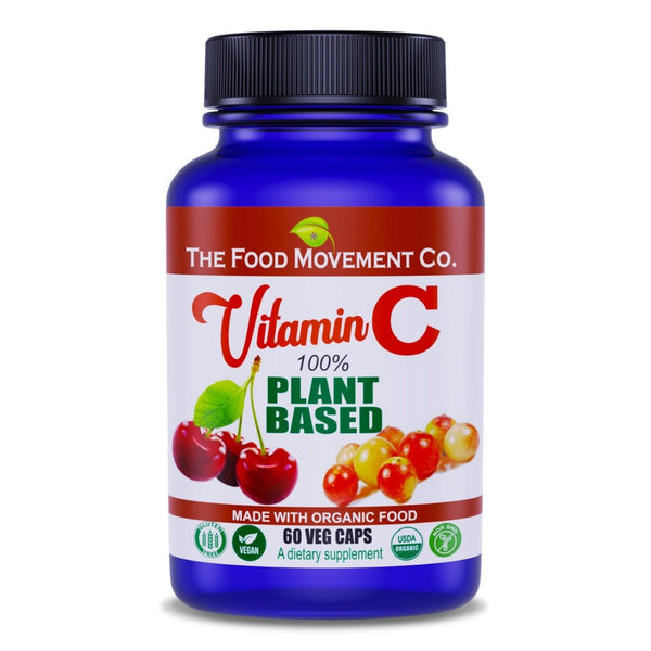 Vitamin C, 100% Plant Based, certified organic - 60 veg caps - The Food Movement Natural Products Company