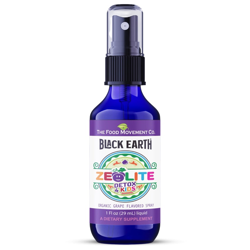 Zeolite Detox 4 Kids, Organic Grape Flavor - Gentle Zeolite Liquid with Black Earth Humic and Fulvic Acid, Supports Natural Detoxification, 1 fl oz Pump Spray