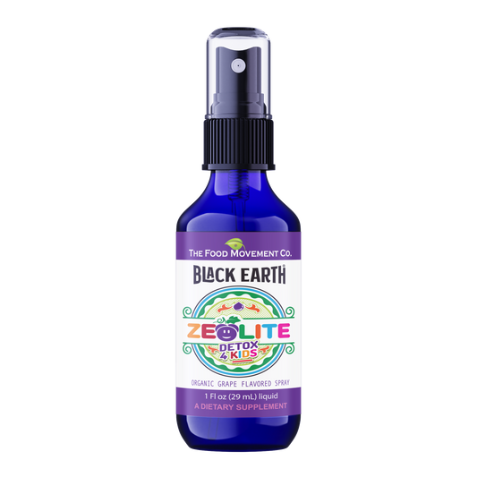 Zeolite Detox 4 Kids, Organic Grape Flavor - Gentle Zeolite Liquid with Black Earth Humic and Fulvic Acid, Supports Natural Detoxification, 1 fl oz Pump Spray