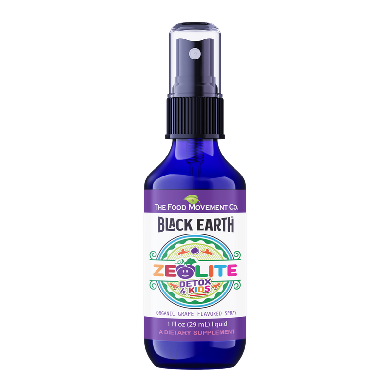 Zeolite Detox 4 Kids, Organic Grape Flavor - Gentle Zeolite Liquid with Black Earth Humic and Fulvic Acid, Supports Natural Detoxification, 1 fl oz Pump Spray