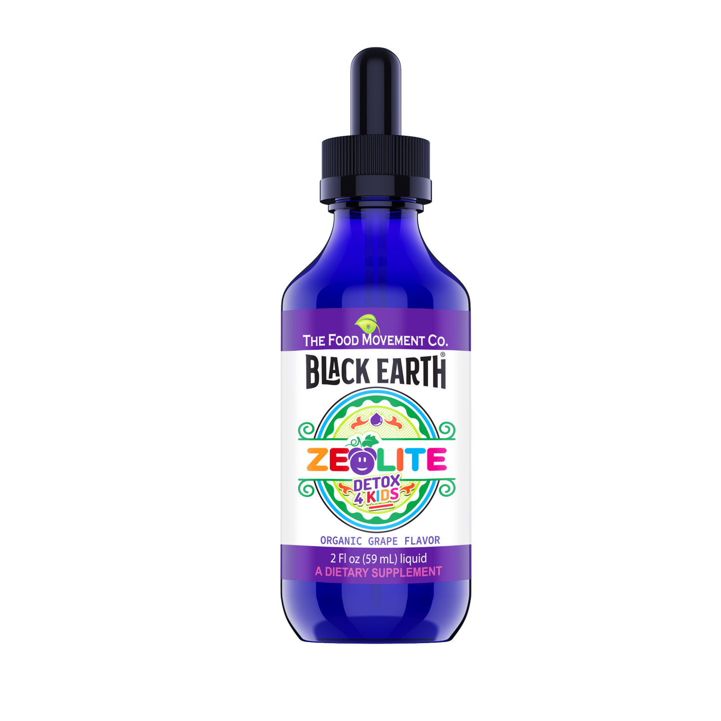 Zeolite Detox 4 Kids, Organic Grape Flavor - Gentle Zeolite Liquid with Black Earth Humic and Fulvic Acid, Supports Natural Detoxification, 1 fl oz Pump Spray