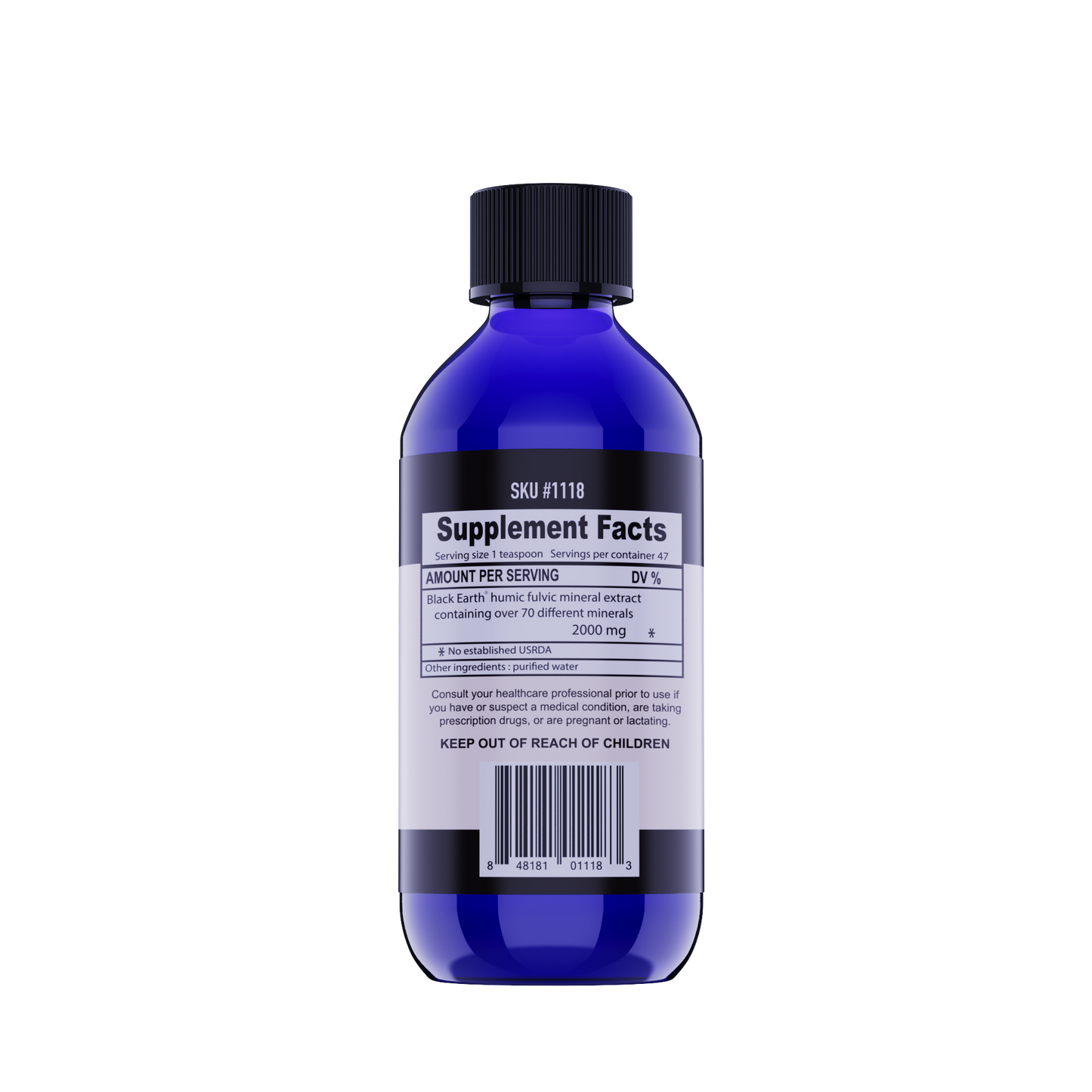 Black Earth® Fulvic - trace mineral liquid supplement 8 oz.
