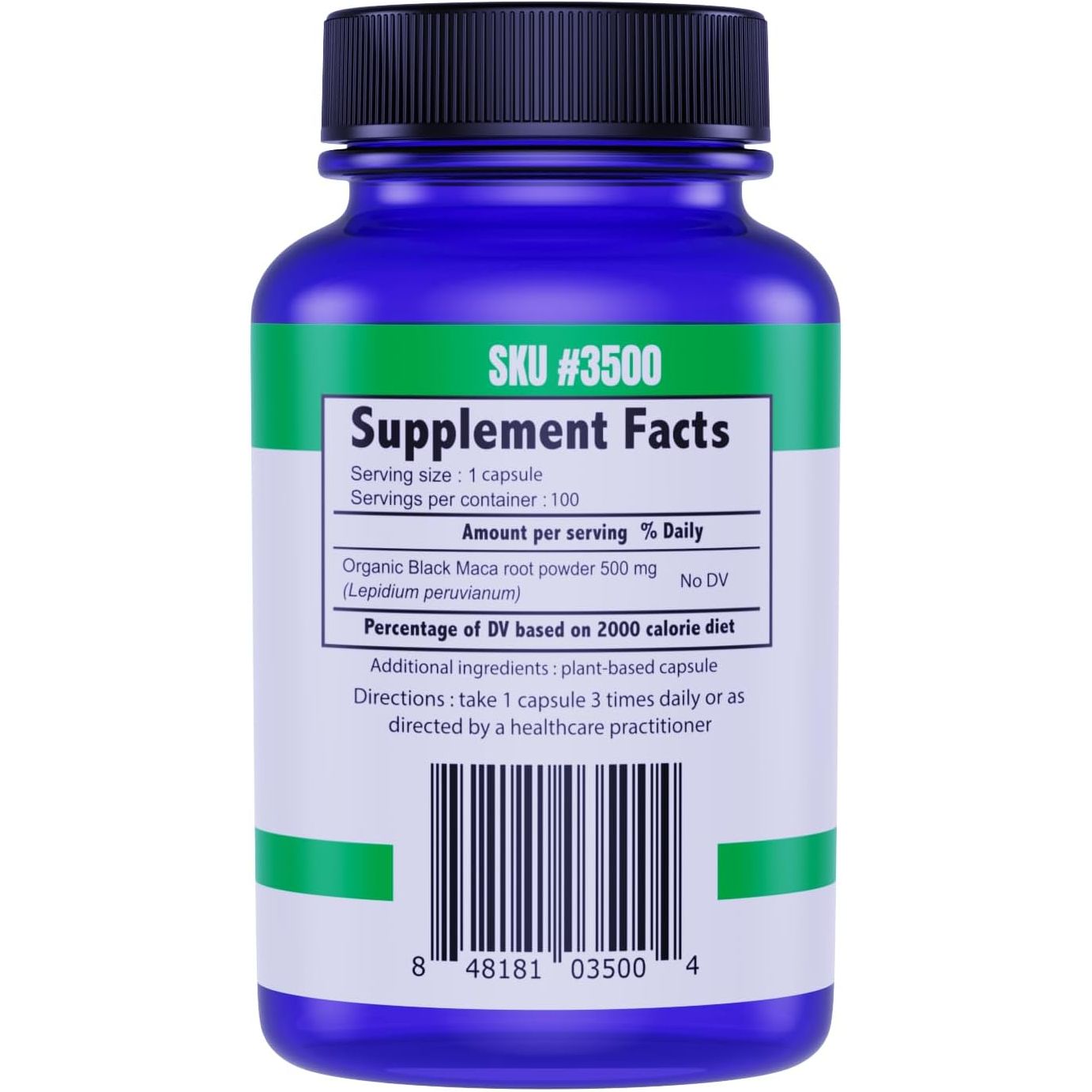 Black Maca, organic 100 vegcaps