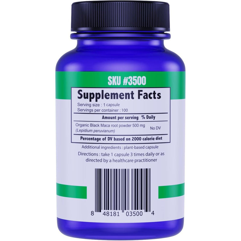 Black Maca, organic 100 vegcaps
