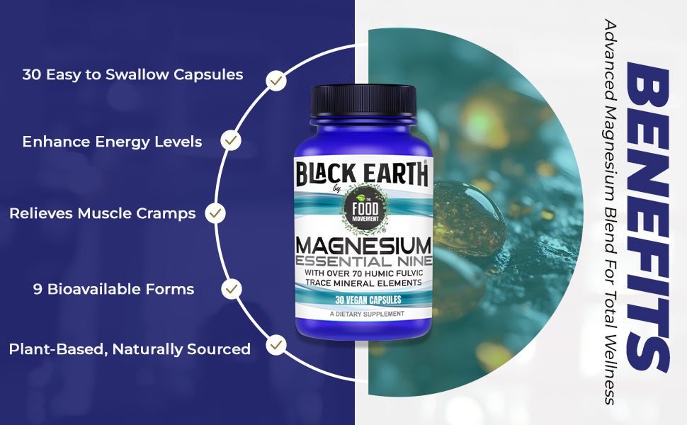 Black Earth Magnesio Esencial Nueve por The Food Movement
