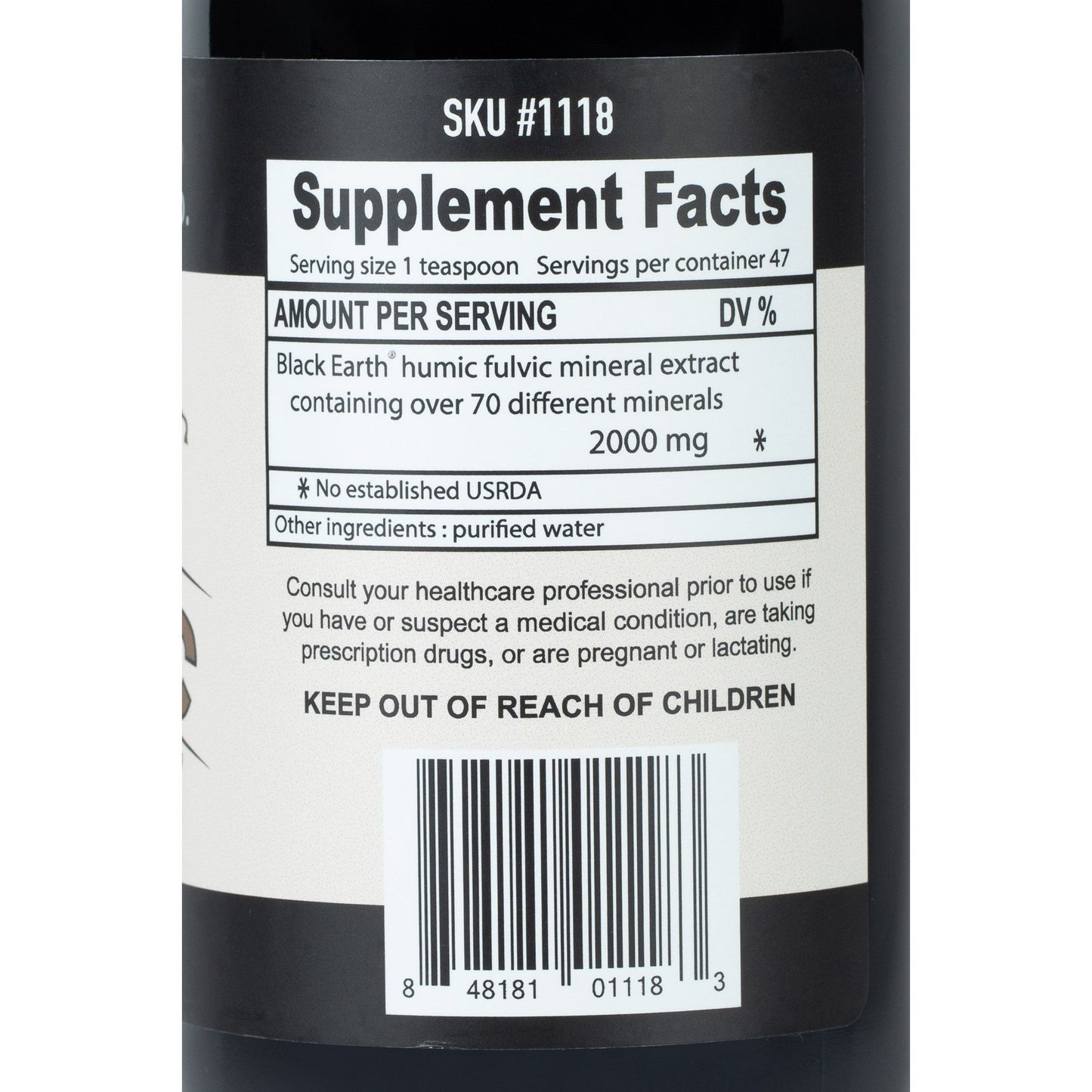 Black Earth® Fulvic - trace mineral liquid supplement 8 oz.