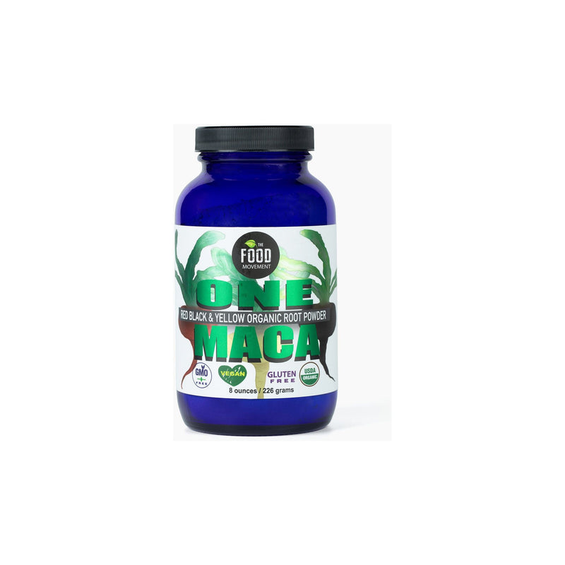 One Maca, organic blend 8 oz glass mason jar