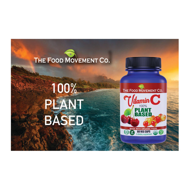 Vitamin C, 100% Plant Based, certified organic - 60 veg caps - The Food Movement Natural Products Company