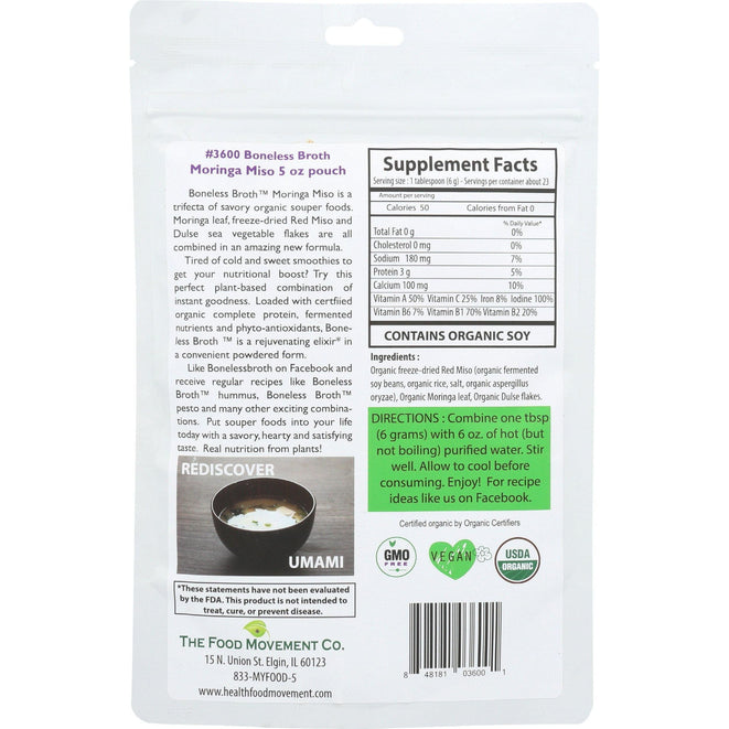 Boneless Broth - Moringa Miso 5 oz pouch - The Food Movement