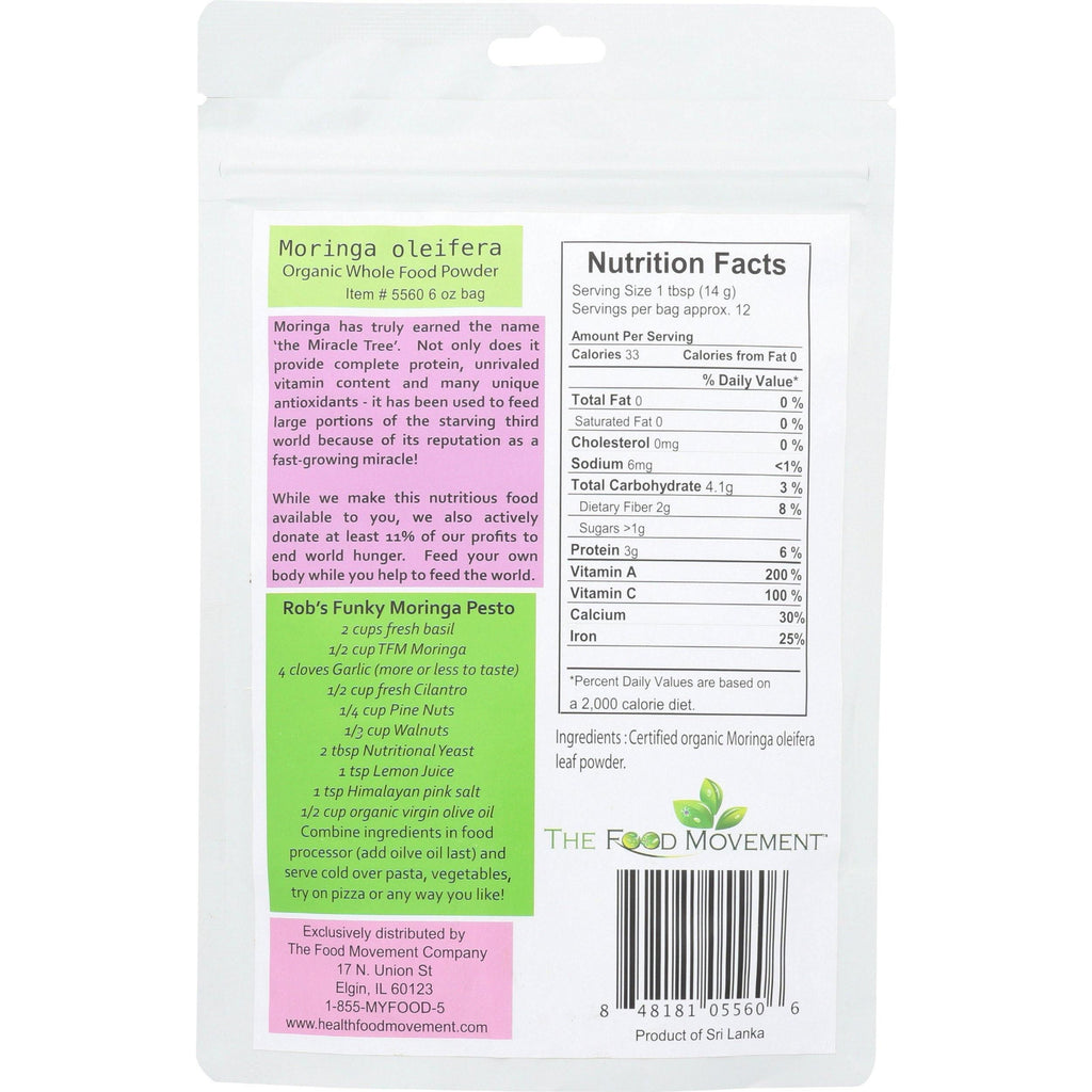Moringa - raw organic powder - The Food Movement