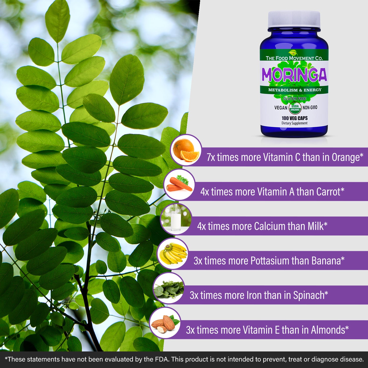 Moringa, organic - 100 vegcaps