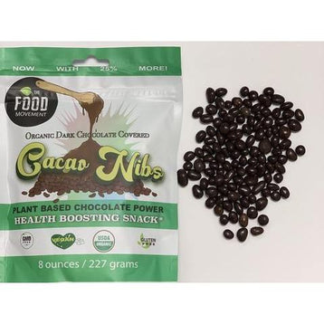 Cacao Nibs - Dark Chocolate Covered and Raw Unsweetened (Organic) - The Food Movement Co.